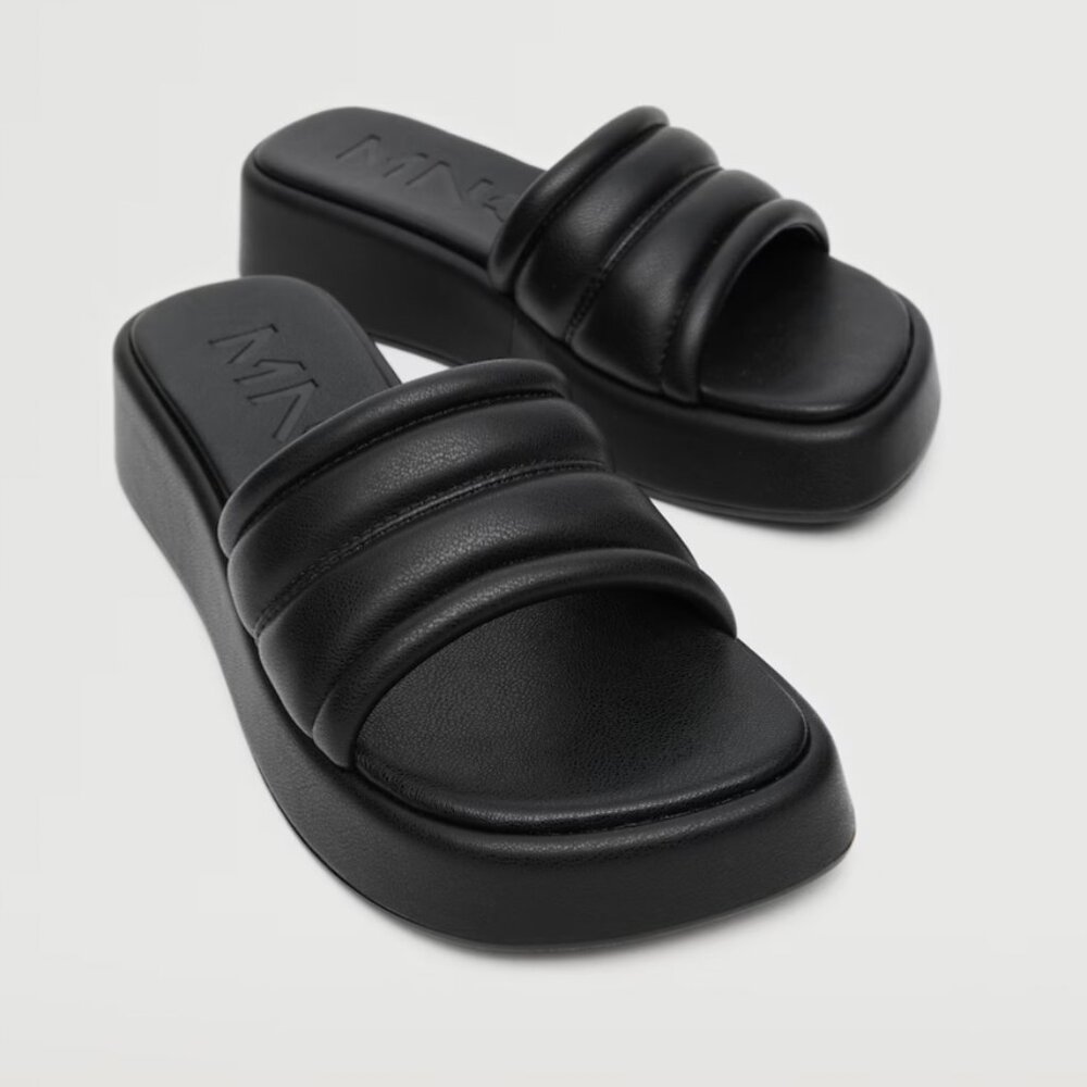 Mango 6.5 Platform Black Sandals